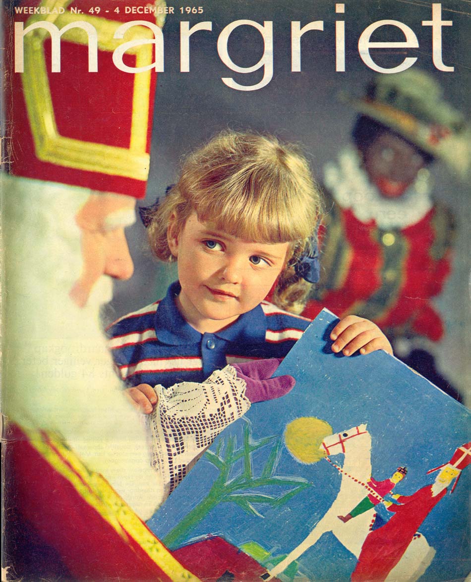 Artikel over Sinterklaasviering in Rustoord, de Margriet van 4 december 1965. Voorpagina.