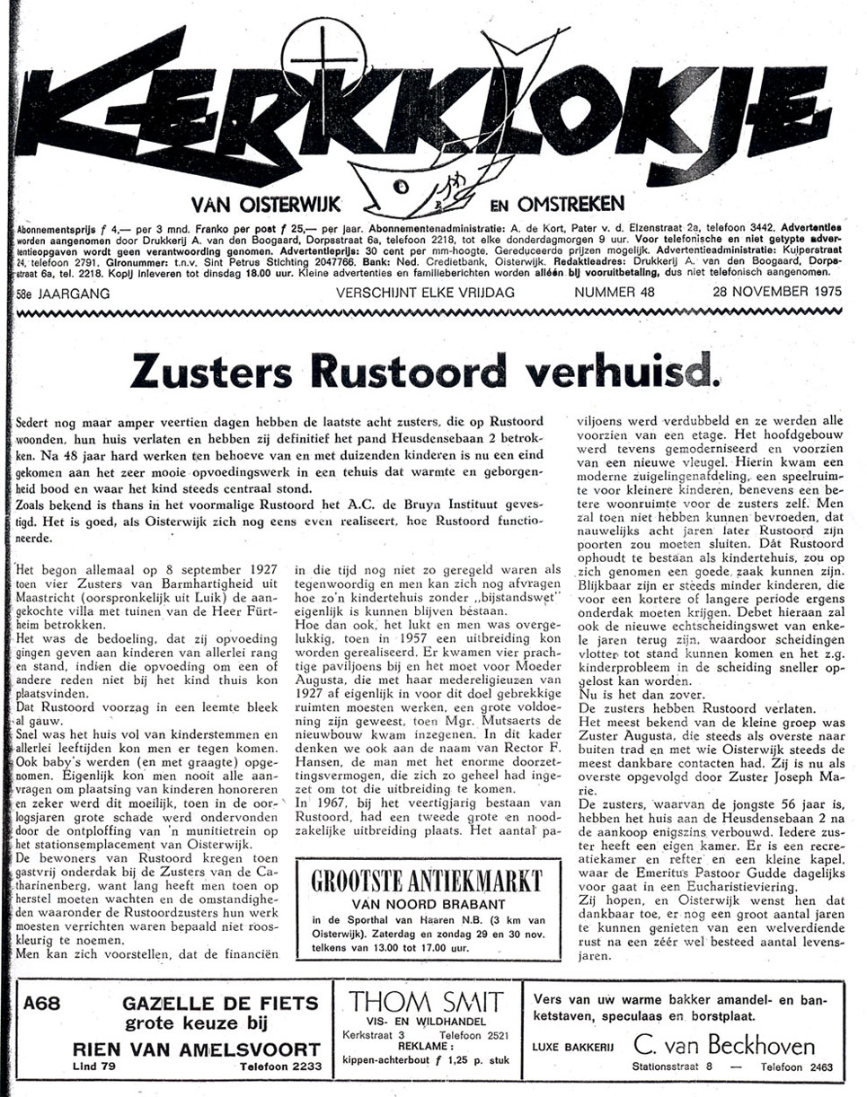 Artikel 'Kerkklokje' 28-11-1975