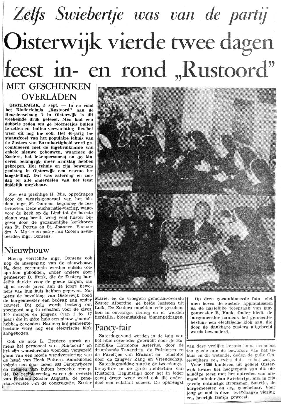 Krantenartikel 5 sept 1967 over 40-jarig bestaan Rustoord